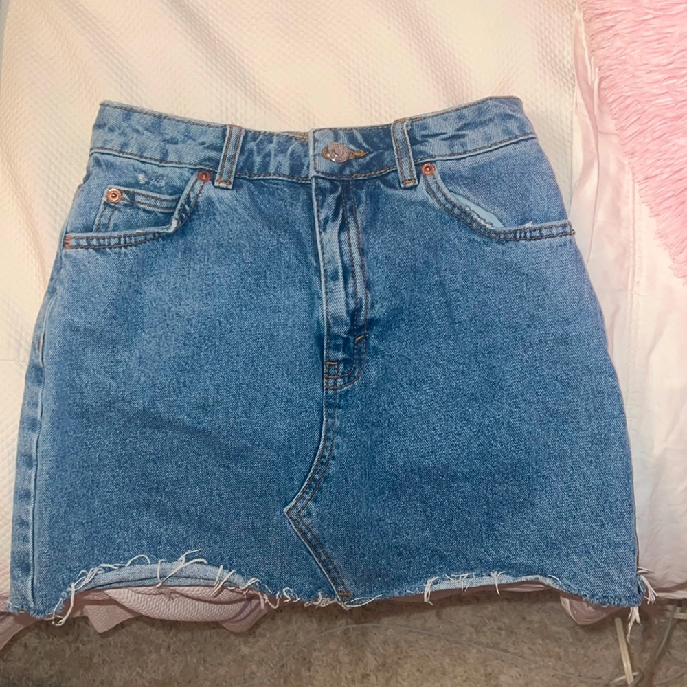 Top shop denim skirt